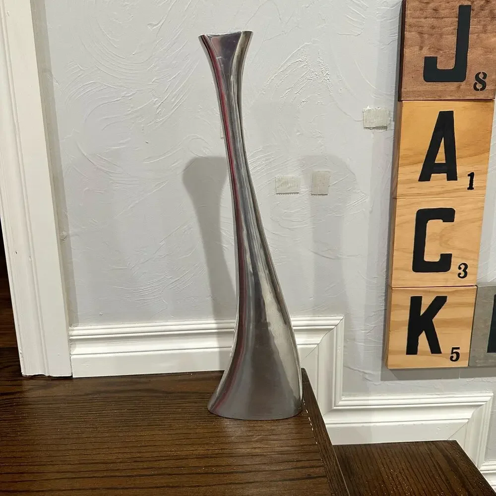 Extra Tall Pewter Bud Vase 19 inch by Armel Interprise